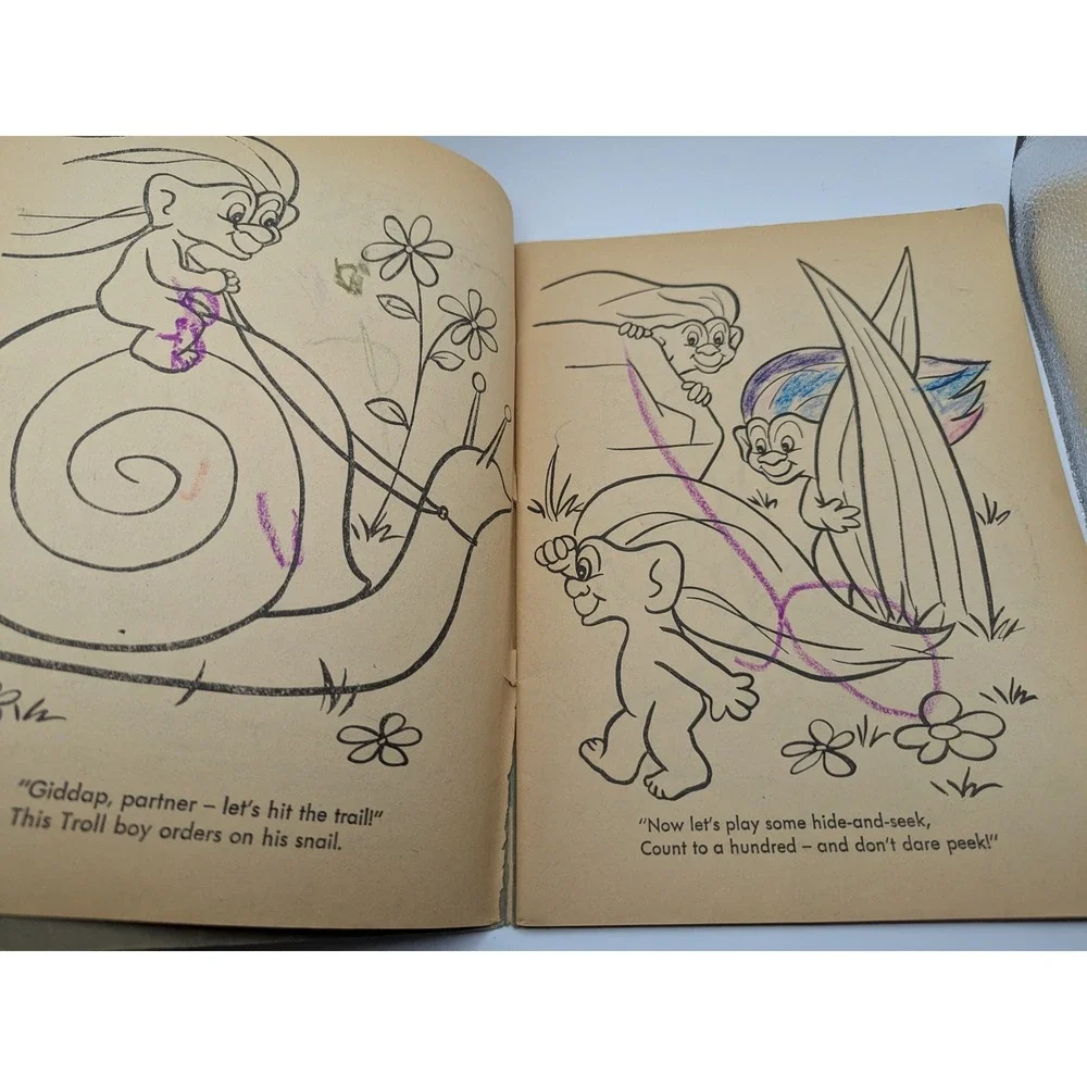 The Trolls Coloring‎ Book Treasure Books 1965 Vtg Childrens Activity Collectible